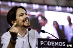 El líder de Podemos, Pablo Iglesias, interviene en la reciente Asamblea Ciudadana "Sí Se Puede".