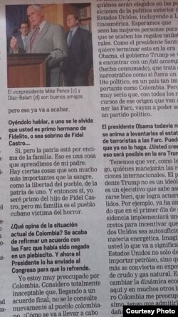 Lincoln Díaz-Balart entrevistado por El Tiempo de Colombia.