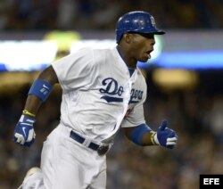 El jardinero derecho de los Dodgers, Yasiel Puig .