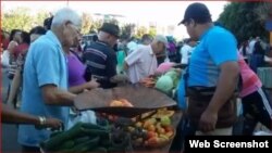 Cuentapropista vende frutas y viandas en un mercado (Foto: Archivo).