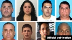 Detenidos por fraude con tarjetas de crédito: (de izq. a der. y de arriba a abajo) Ranset Rodríguez Martínez, Yaniris Alfonso, José Edelberto Iglesias Hernández, Luis Enrique Jiménez González, Yadián Hernández, Lester Castañeda De La Torre, Eddy Pimentel Vila.