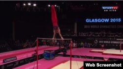 Danell Leyva.Mundial 2015 de Gimnasia en Glasgow, Reino Unido.