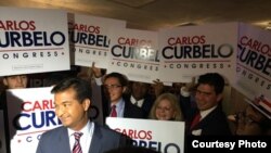 Carlos Curbelo en la noche de la victoria