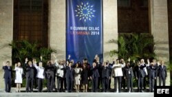 Los presidentes y jefes de estado asistentes a la II Cumbre de la Comunidad de Estados Latinoamericanos y Caribeños (Celac).