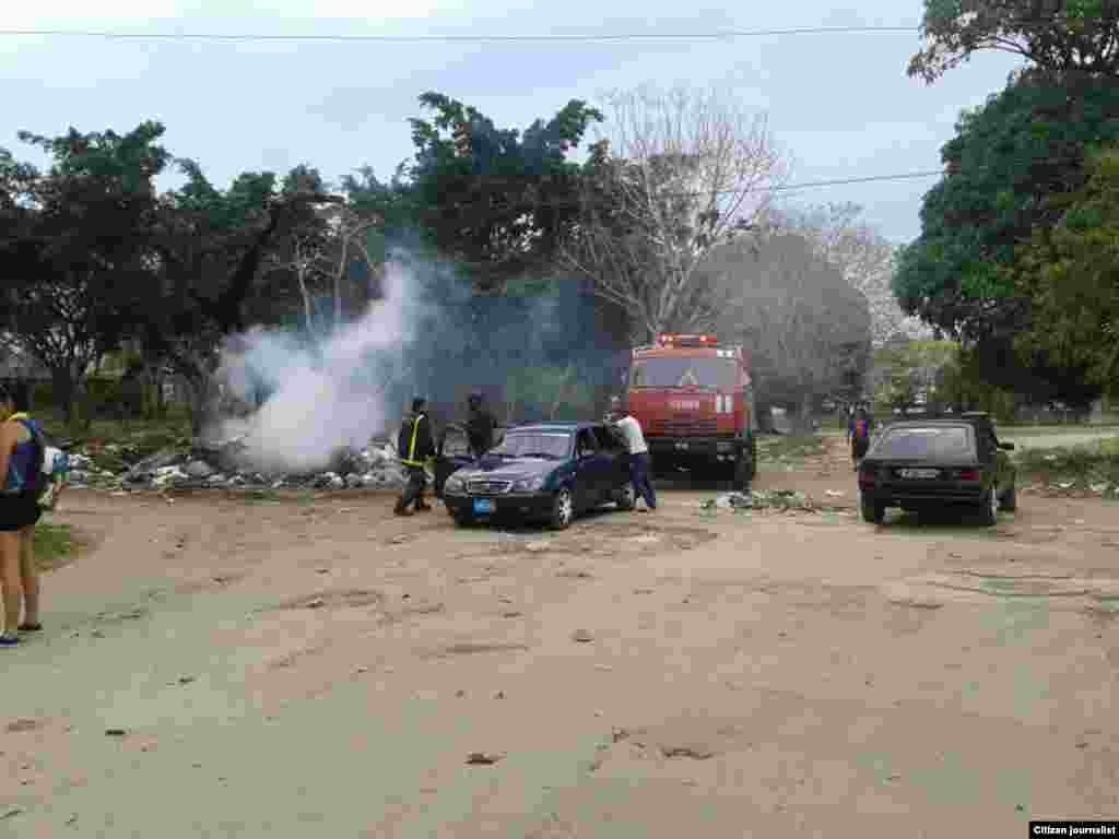 Incendio en Boyeros, La Habana.