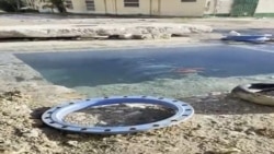 Un enorme salidero de agua potable en plena calle de La Habana