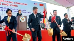 El secretario de Estado de Estados Unidos, Antony Blinken, de visita en Hanoi el 15 de abril de 2023. (Andrew Harnik/Pool vía REUTERS).