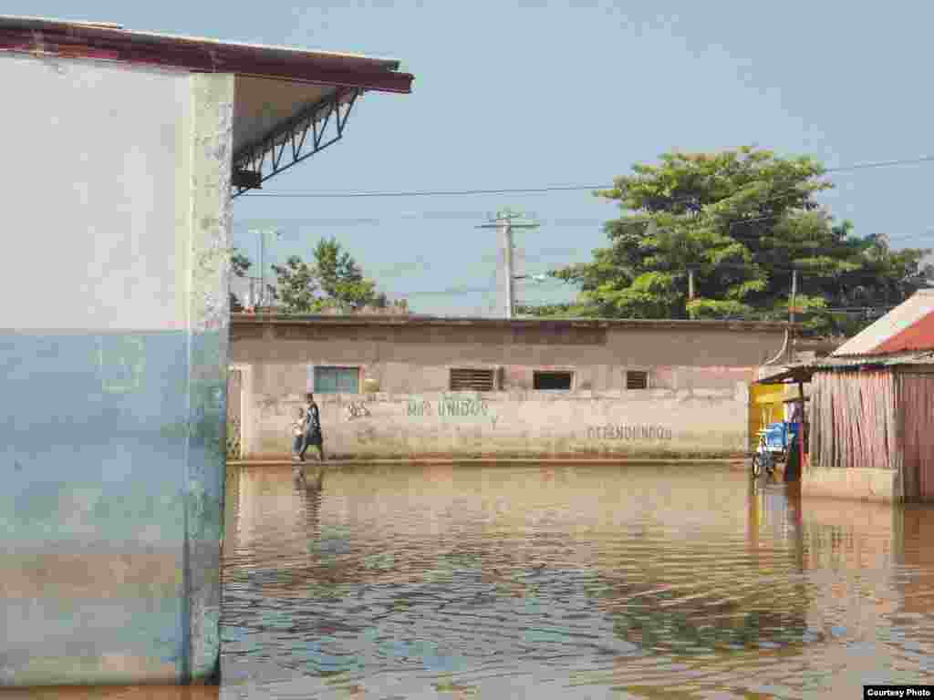 Aguas estancadas en un barrio de Güira de Melena