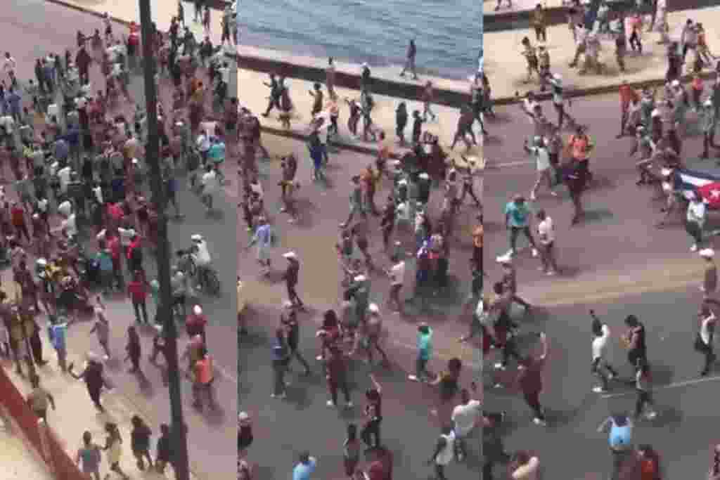 Protesta en el Malenc&#243;n, La Habana, al grito de &quot;Libertad&quot;