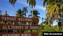 Entrada al Parque Nacional Alejandro de Humboldt, en Guantánamo.