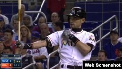 Ichiro Suzuki, jardinero derecho de los Miami Marlins.