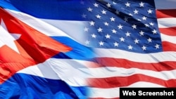 Banderas de Cuba y Estados Unidos