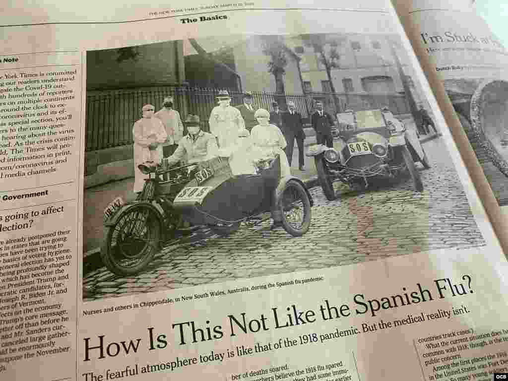 New York Times sobre la Influenza Espa&#241;ola de 1918