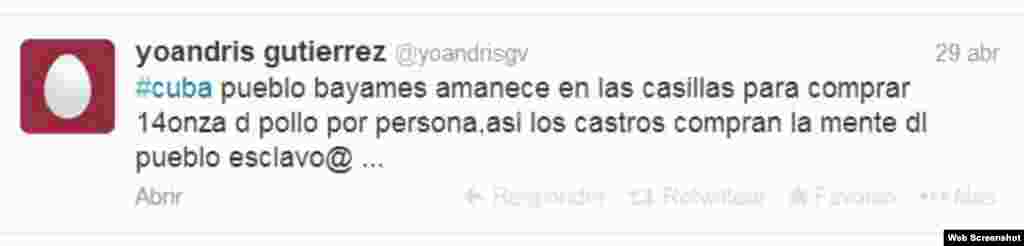 En Bayamo el opositor Yoandri Gutierres publica&nbsp; situaciones relacionadas con el acontecer en su localidad.