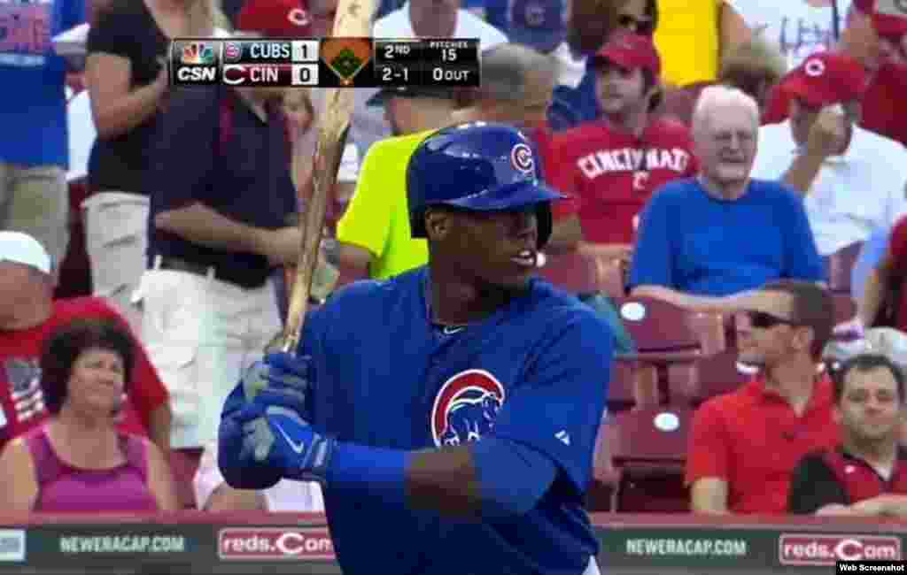 El jardinero derecho de los Chicago Cubs Jorge Soler (Habana, 1992), batea para .292, con 26 hits en 89 turnos al bate en su corta carrera en las Grandes Ligas, que comenzó en 2013. Soler ha bateado 8 dobles, 1 triple y 5 cuadrangulares en las Mayores.&nbsp;